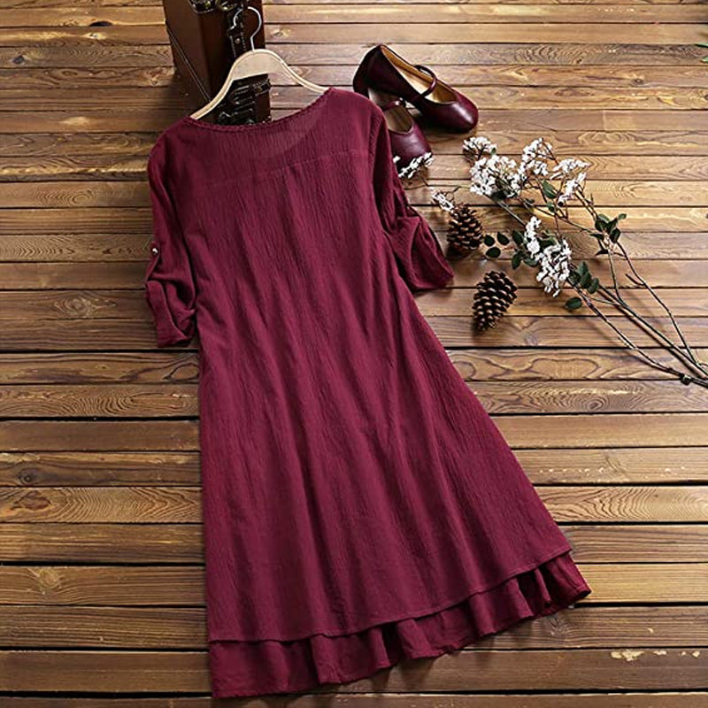 Button Panel Swing Dress