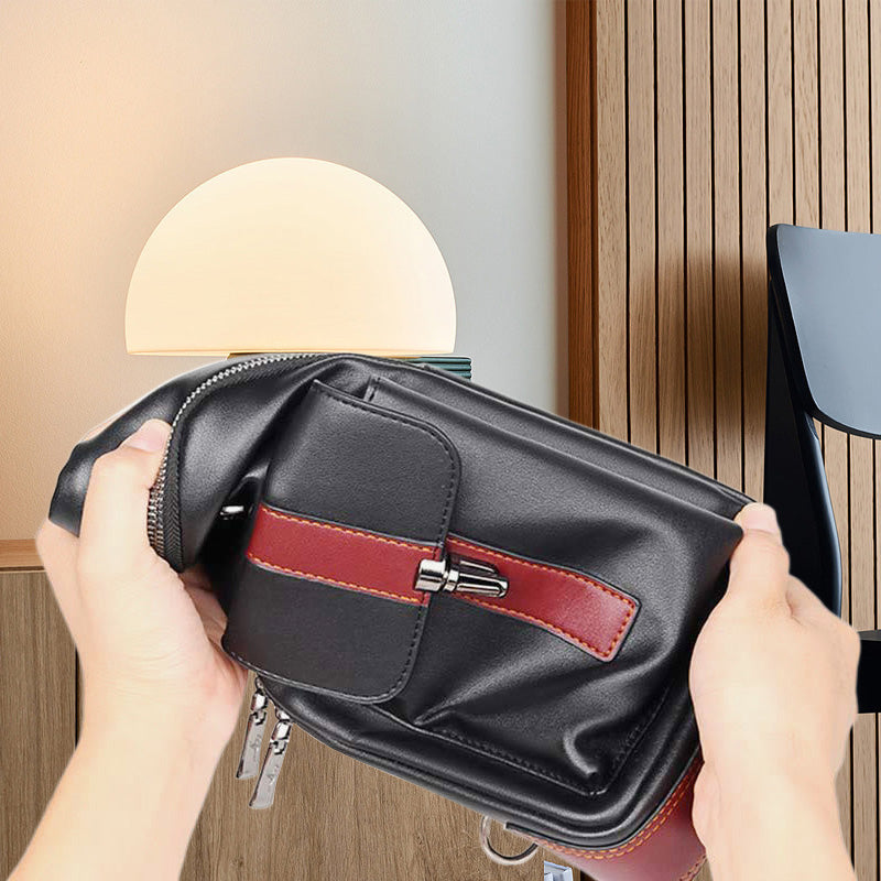 Sling Bag for Men Vintage Waterproof Leather Business Crossbody Bag