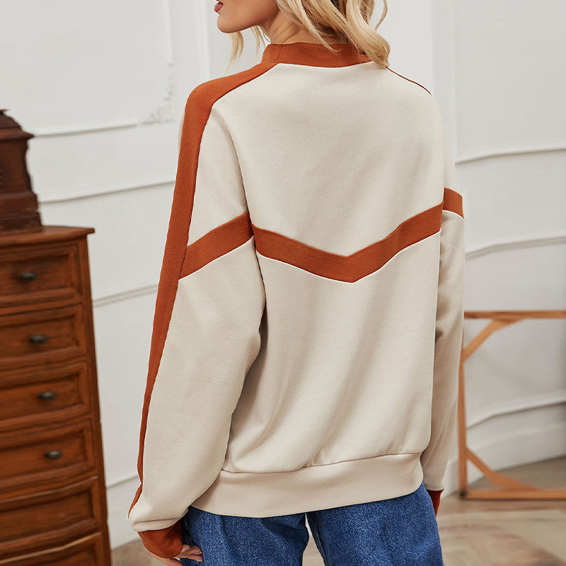 Long Sleeve Colorblock Sweatshirt