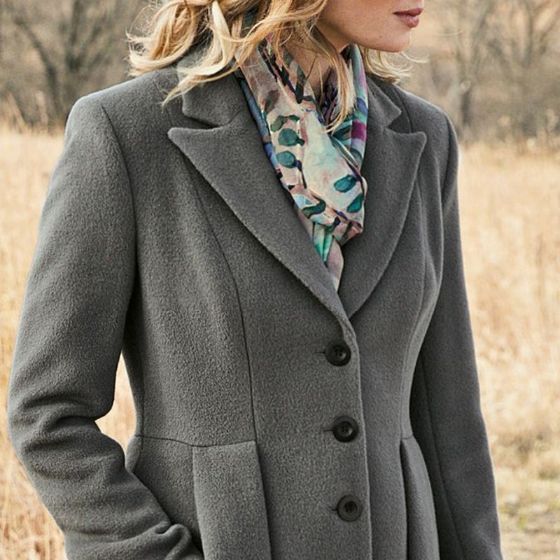 Solid Color Tweed Coat