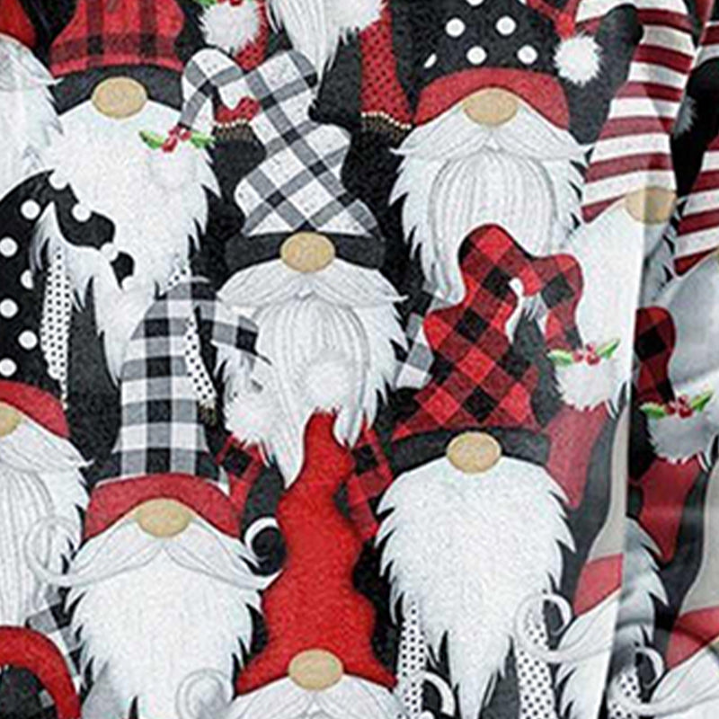 Christmas Print Crewneck Long Sleeved Fleece Sweatshirt