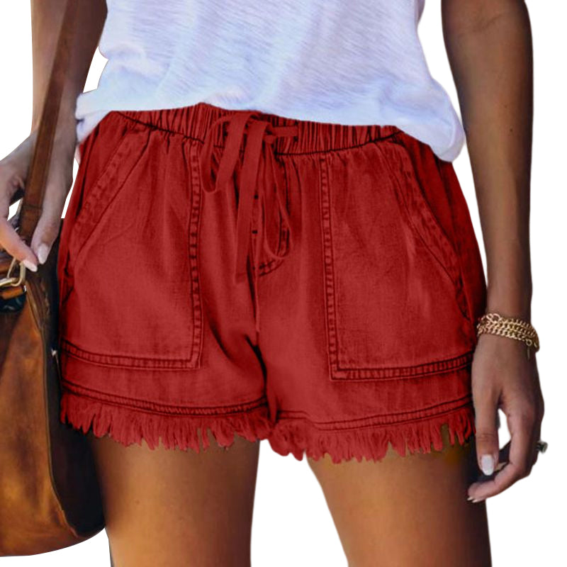 Women's Casual Denim Shorts With Pockets Cotton Jeans Shorts