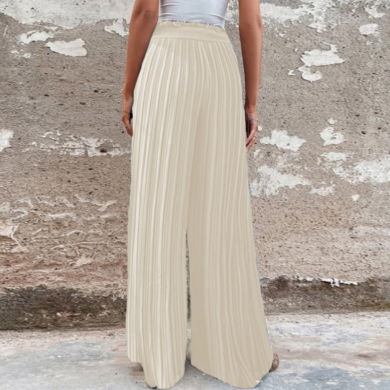 Ruffled Wide-leg Trousers