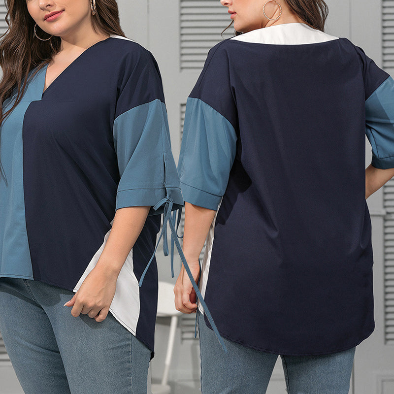Geometric Contrast Panel Tee