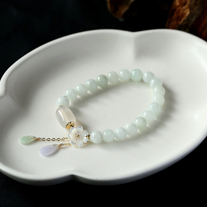 Emerald Jade Stone & Agate Bracelet
