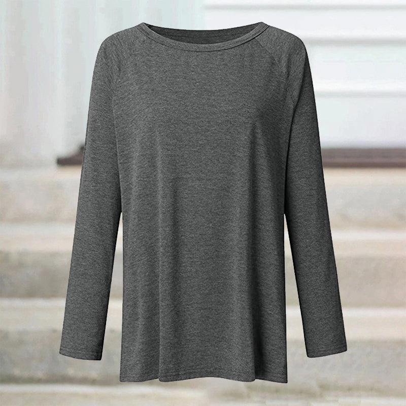 Round Neck Long Sleeve Oversized T-Shirt