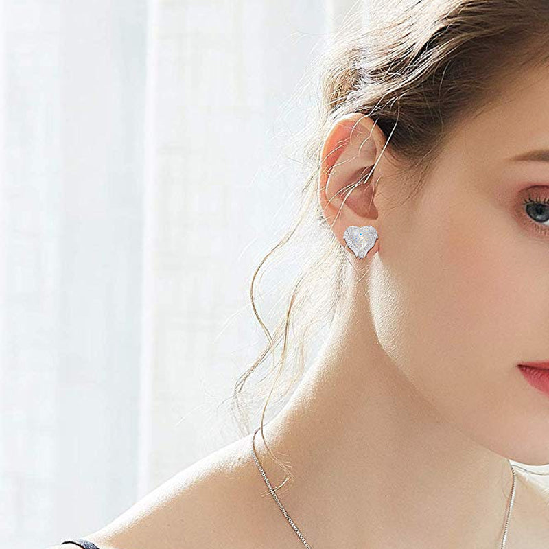 Purple Heart & Wing Earrings