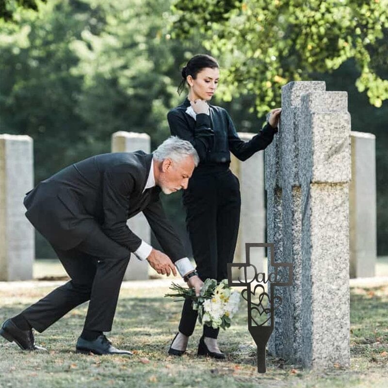 Cemetery Memorial Cross Stake for Parents