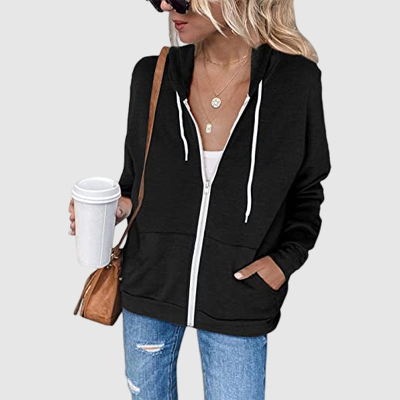 Zipped Fleece Sweatshirt Jacket