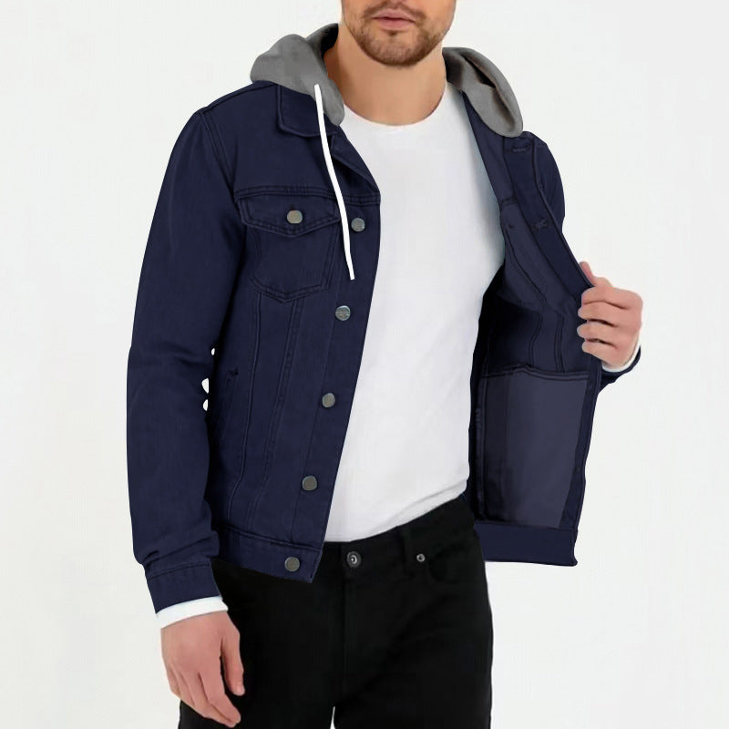 Solid Multi-Pocket Fall Jacket