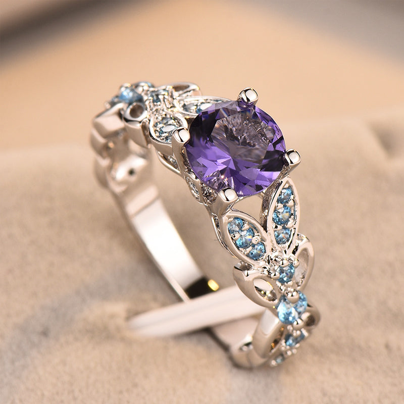 Round Cut Sterling Silver Ring