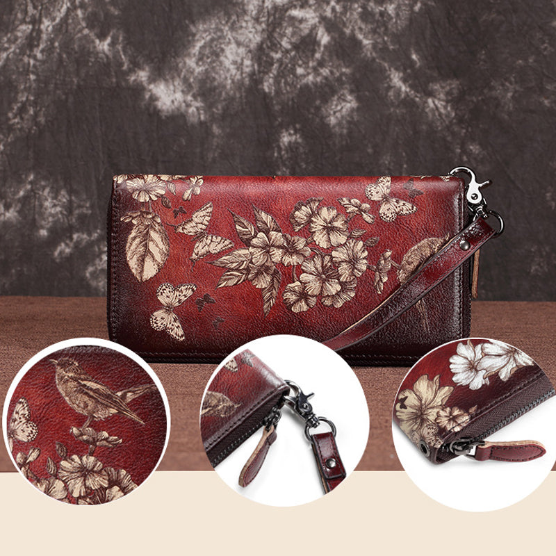 Large Capacity Floral Printed Vintage Wallet
