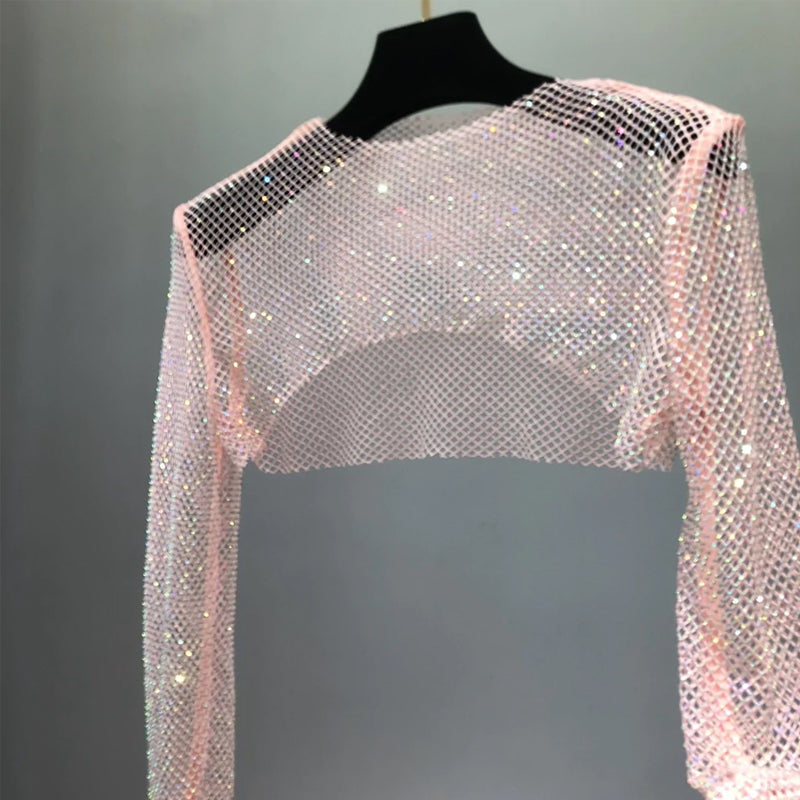 Mesh Diamond Sun Protection Cape Top