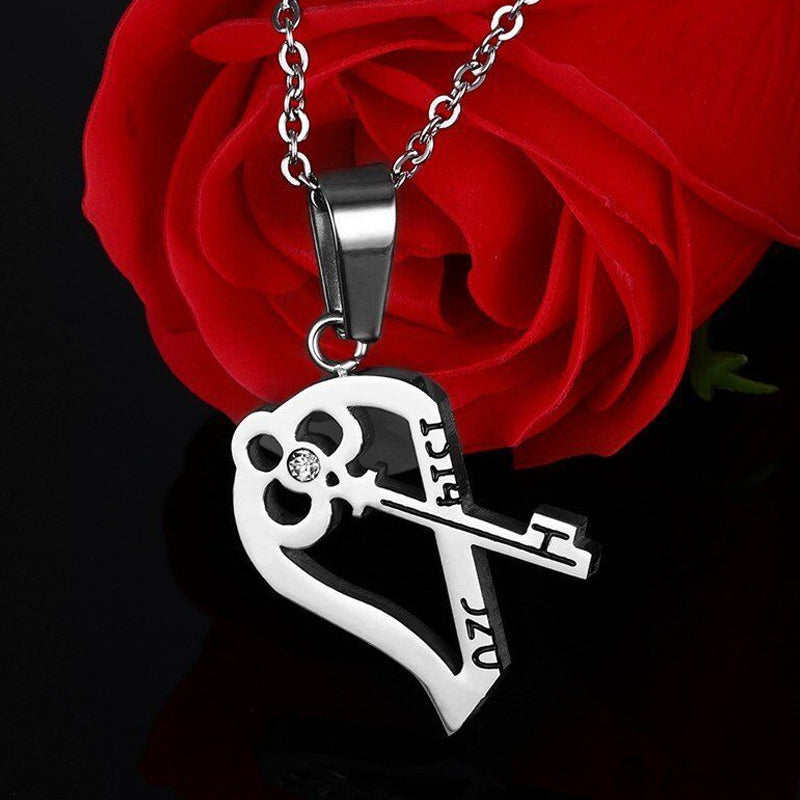 Puzzle Heart Couple Necklace