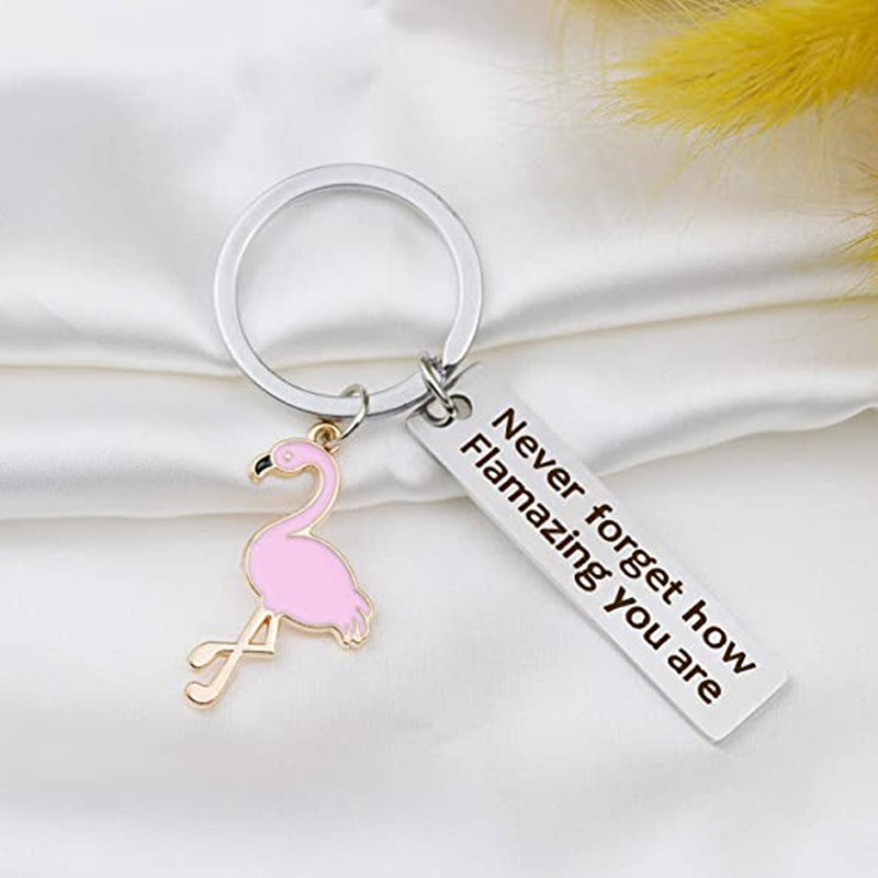 Motivational Flamingo Keychain