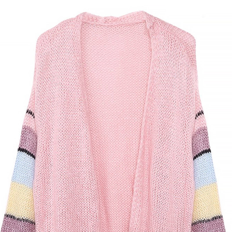 Striped Contrast Mohair Cardigan