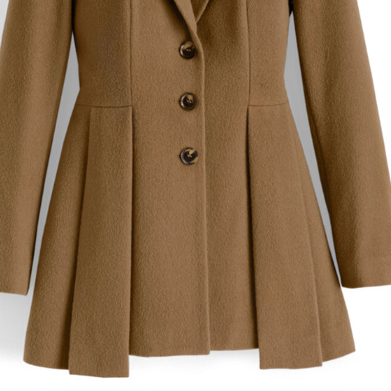 Solid Color Tweed Coat