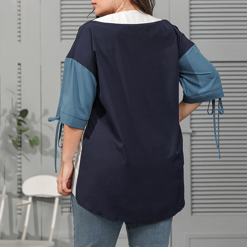 Geometric Contrast Panel Tee