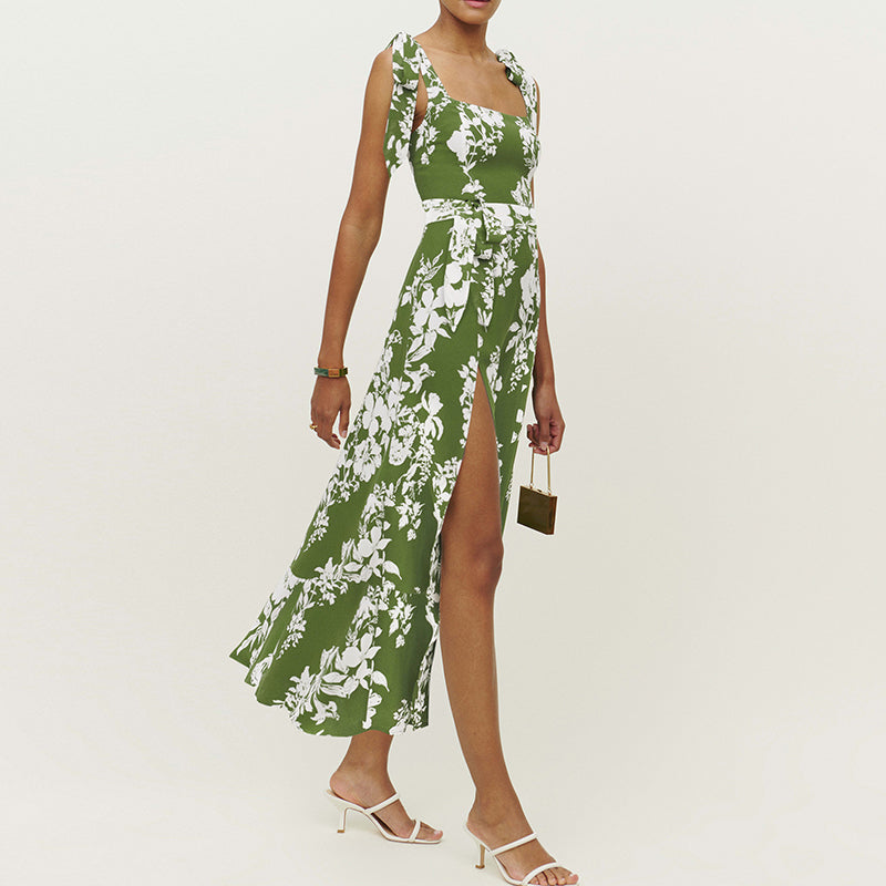 Sling Slit Floral Dress