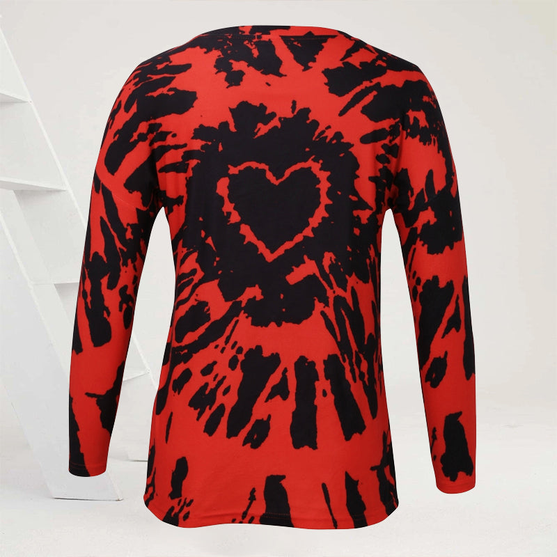 Women 's Heart Print Sweatshirt