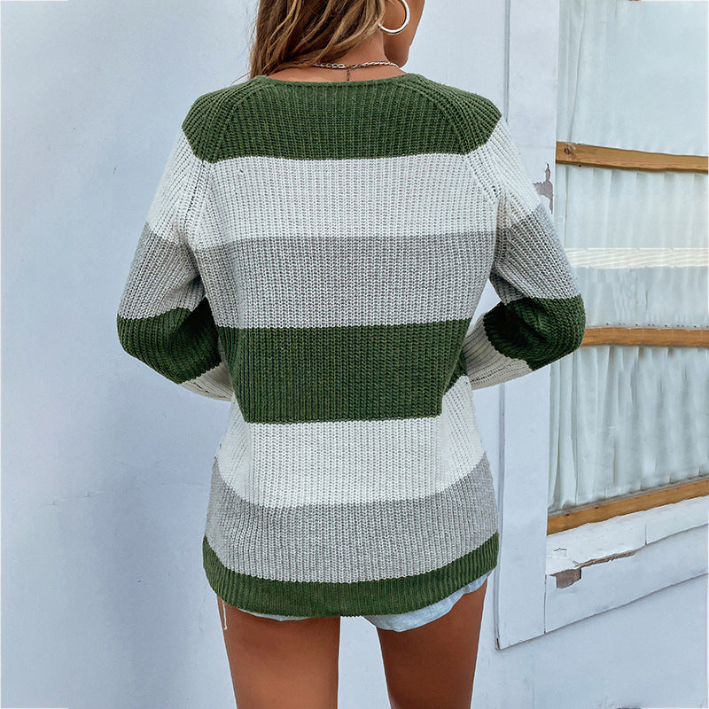 Knit Crew Neck Pullover Sweater