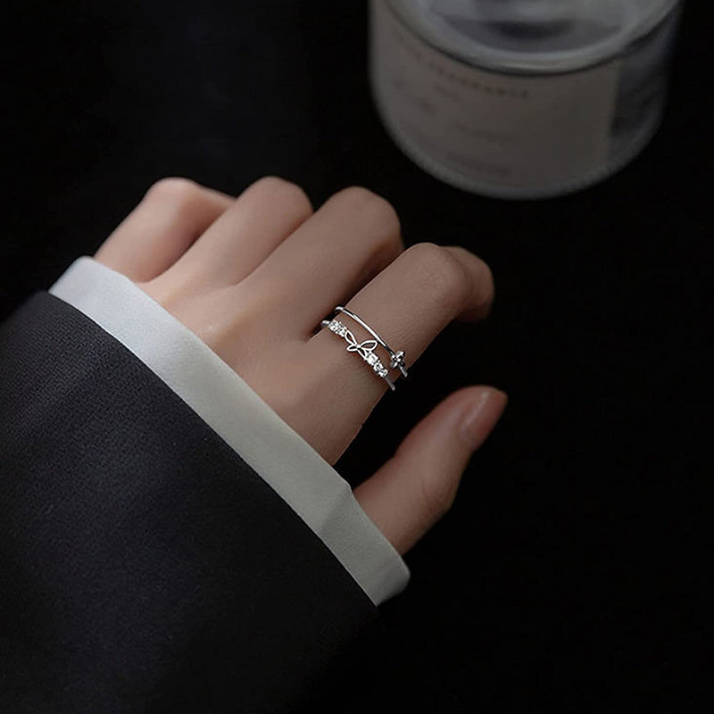 Double Butterfly Diamond Ring