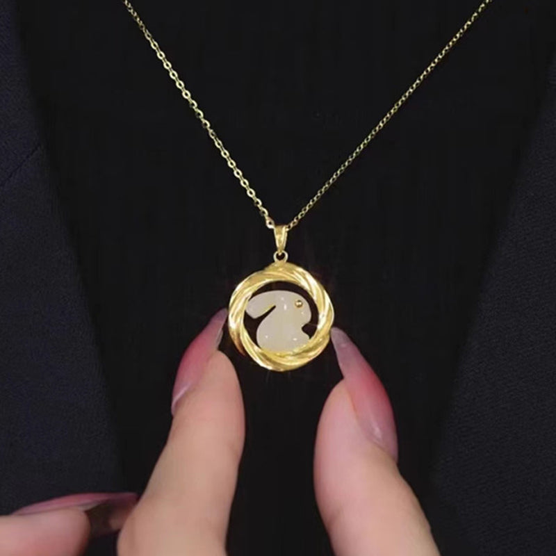 Mobius Jade Rabbit Necklace