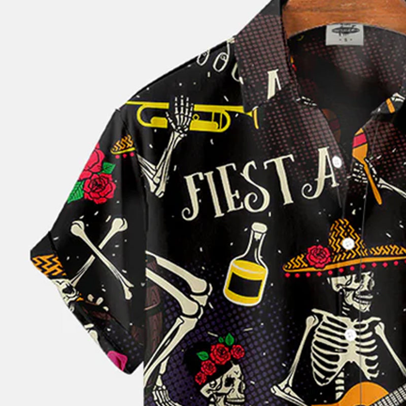 Men's Halloween Skeletons Shirt