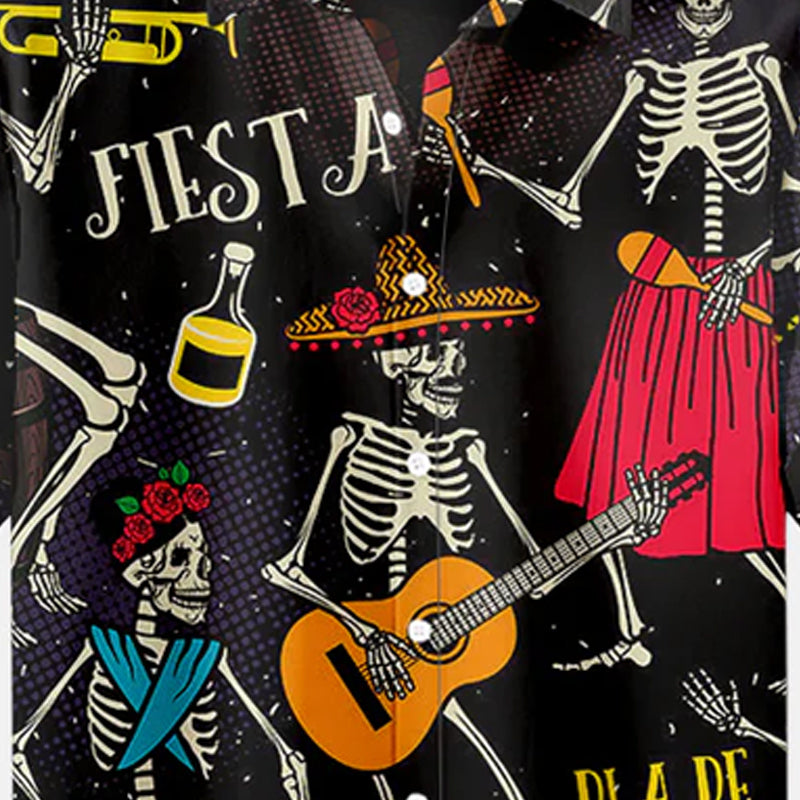 Men's Halloween Skeletons Shirt