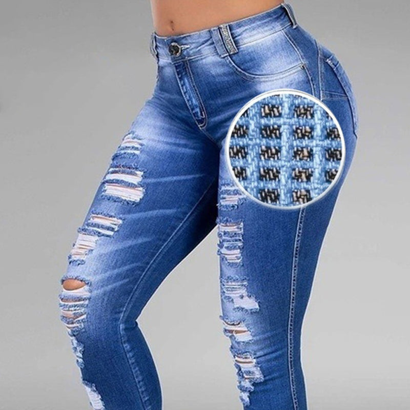 New Fashion Trendy Stretch Ripped Skinny Denim Jeans