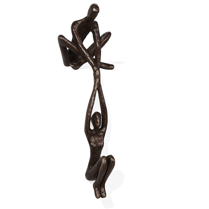 Bronze Sculpture - Man Lifting Woman from Ledge