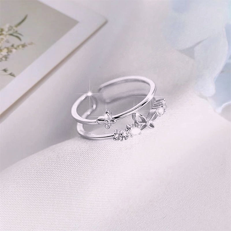 Double Butterfly Diamond Ring