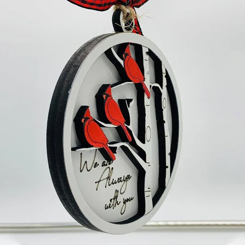 Handmade Memorial Ornament with Cardinals