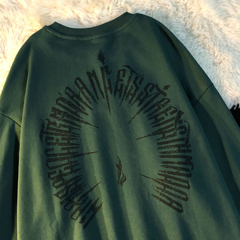 Printed Vintage Crewneck Sweatshirt