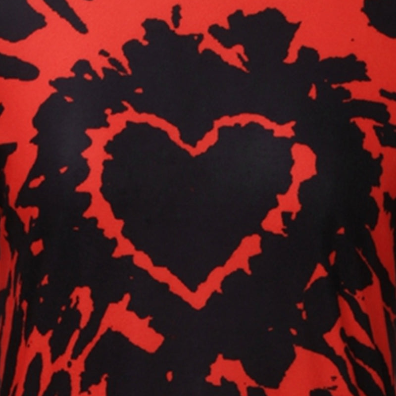 Women 's Heart Print Sweatshirt