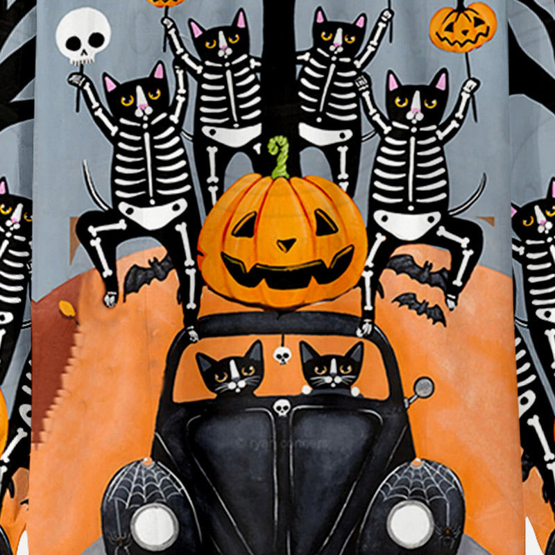 Halloween Skull Pumpkin Print Casual Loose Shirt
