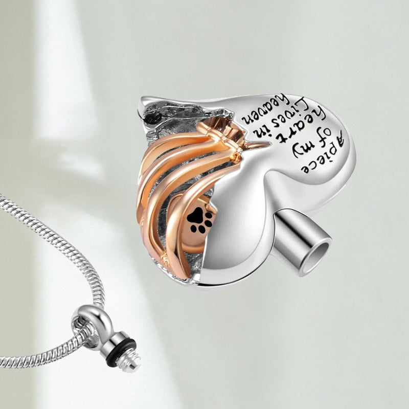 Heart Cremation Urn Necklace Pendant for Human Ashes