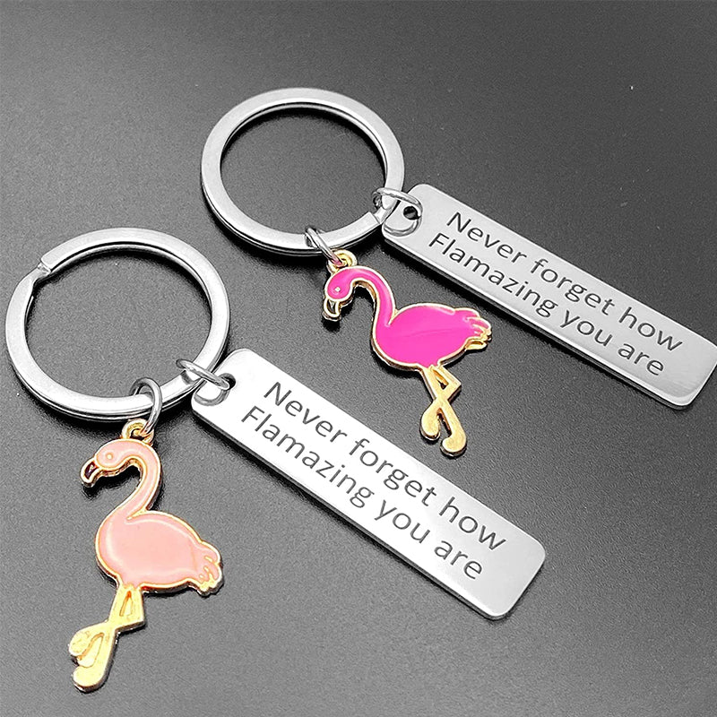 Motivational Flamingo Keychain