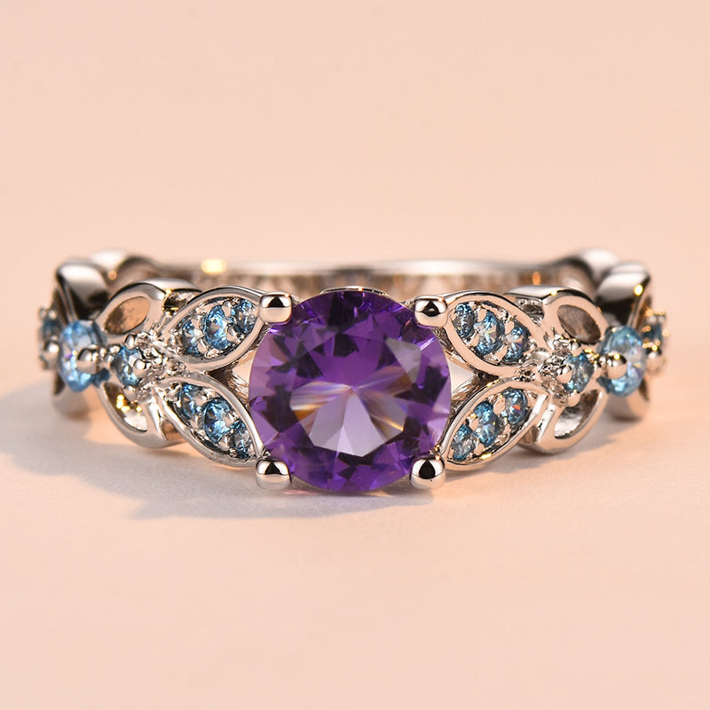 Round Cut Sterling Silver Ring