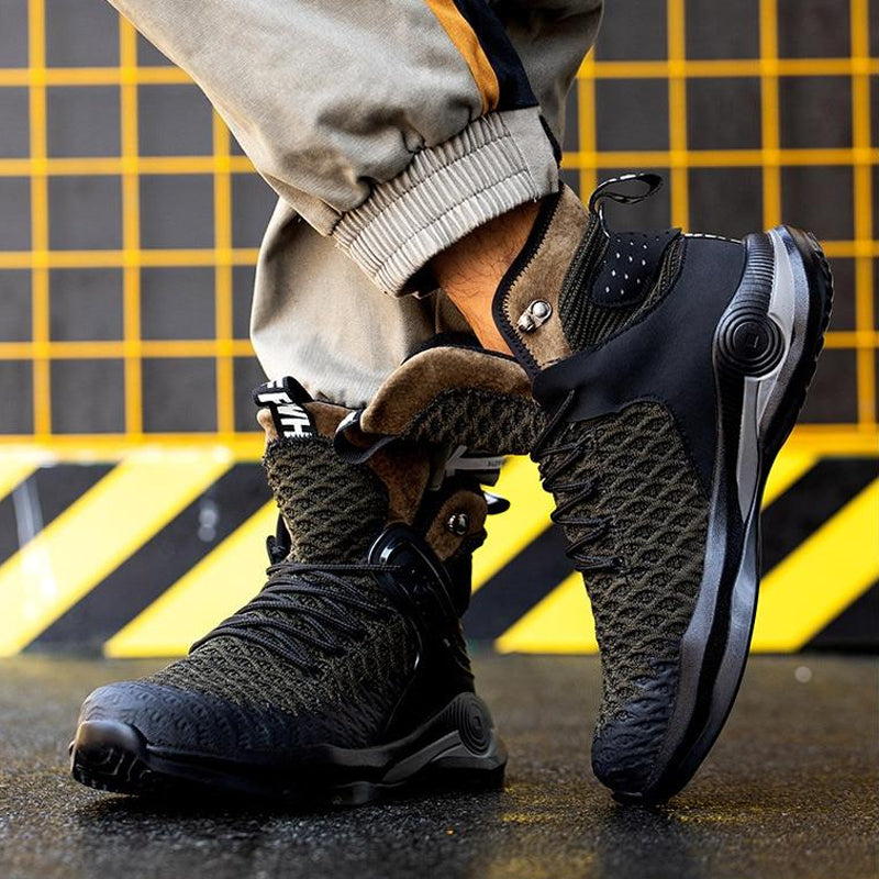 Men's Large Size Breathable High-top Safety Shoes