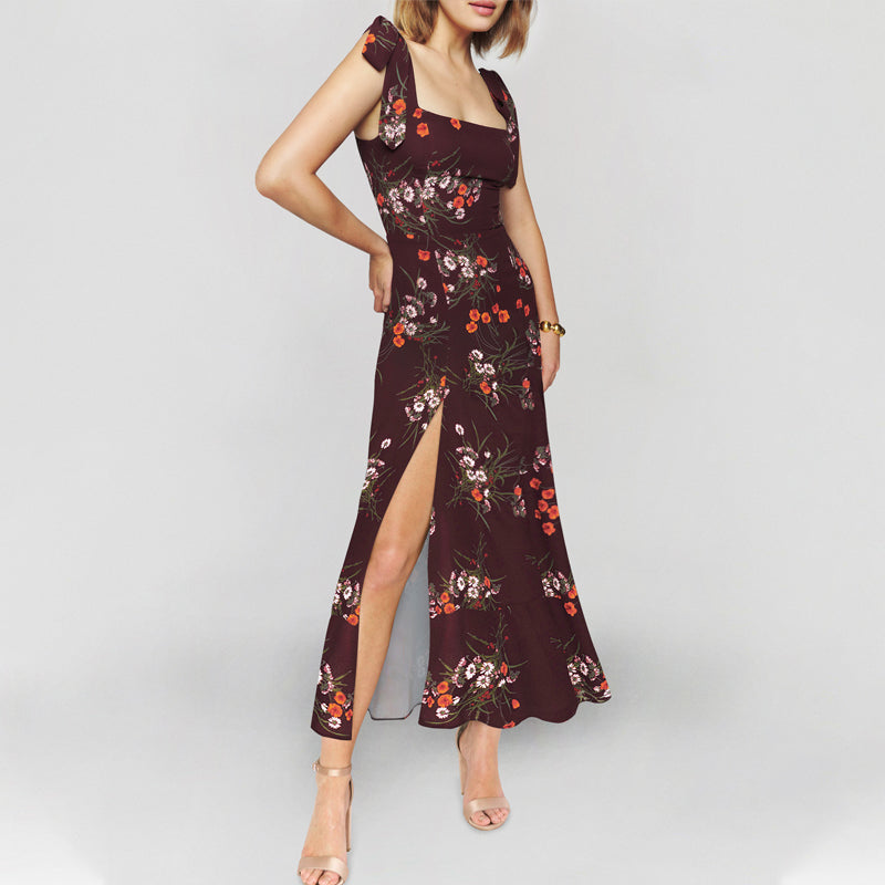 Sling Slit Floral Dress