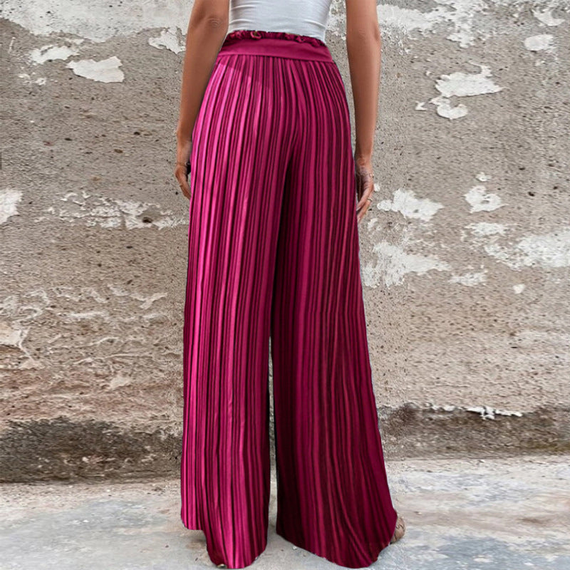 Ruffled Wide-leg Trousers