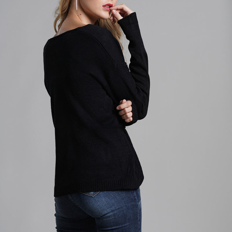 Cross-panel Knitted Sweater