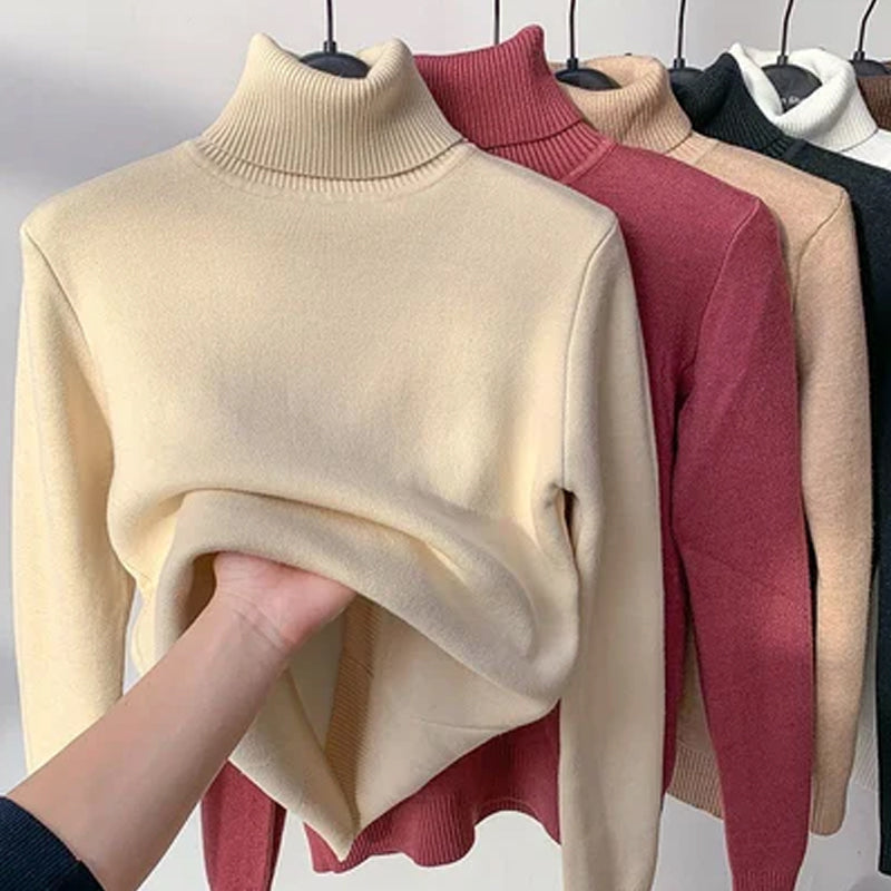 Winter Fleece Thick Knitted Bottoming Sweater