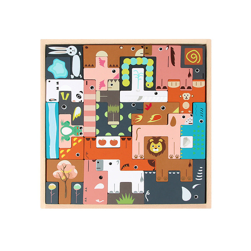 Wooden Russian Blocks Puzzle