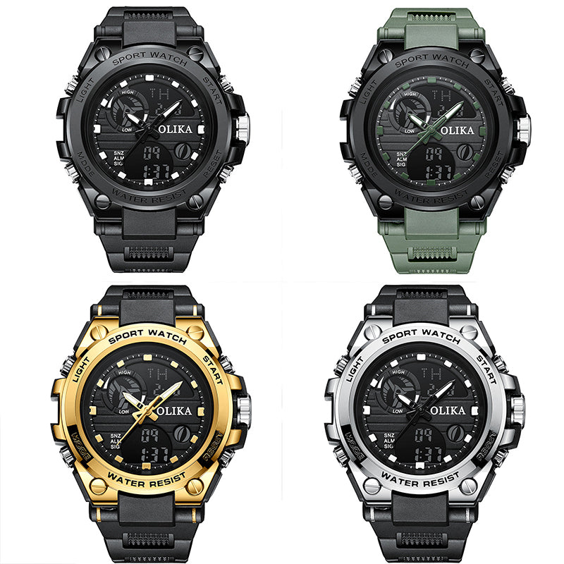 New Dual-Display Waterproof Electronic Watch