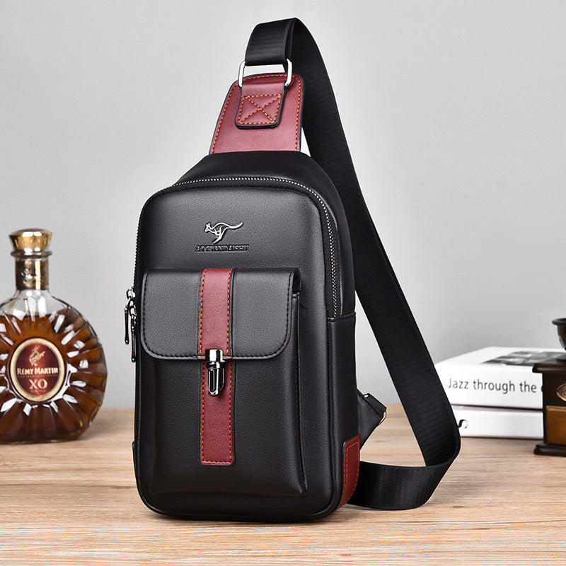 Sling Bag for Men Vintage Waterproof Leather Business Crossbody Bag