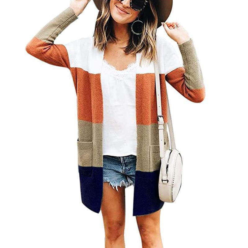 Contrast Cardigan Sweater