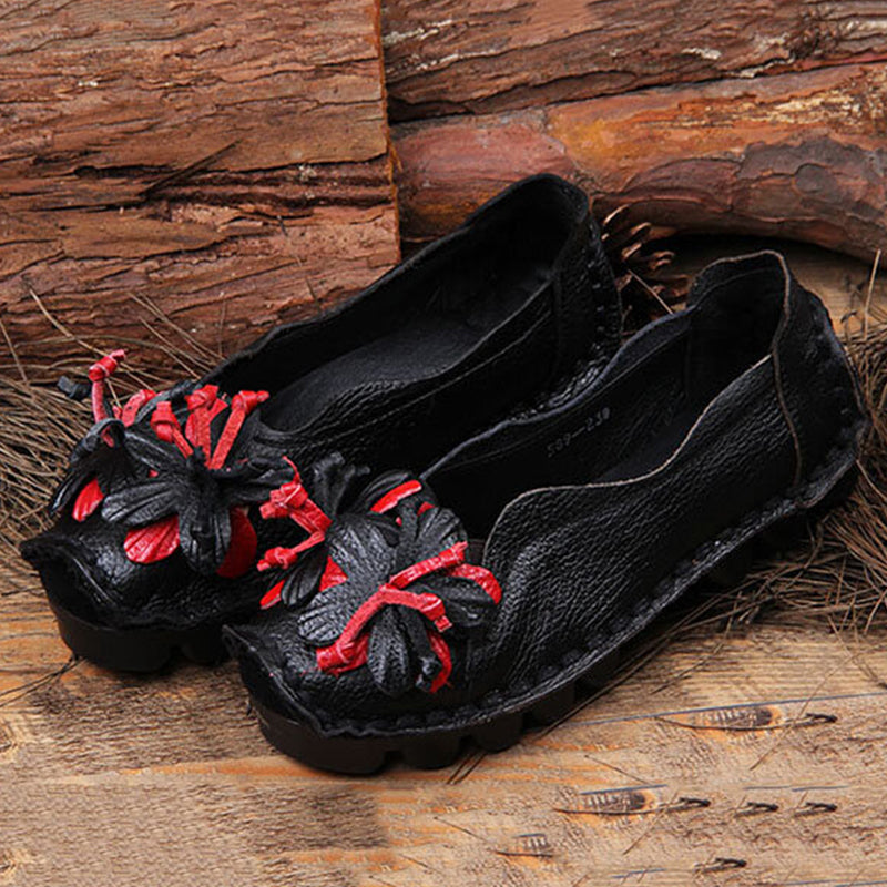 Handmade Flower Loafers Soft Flat Casual Shoes