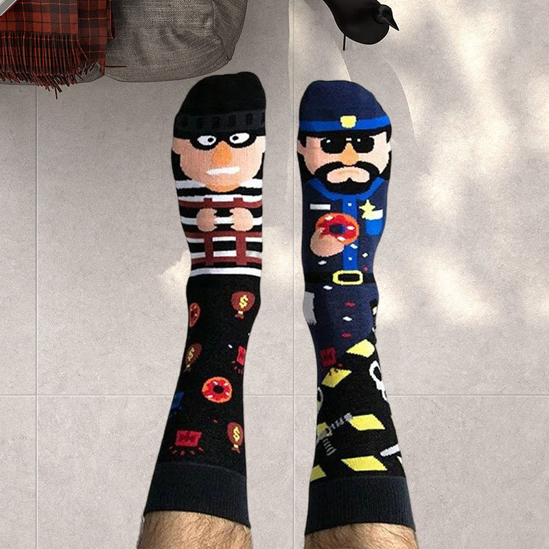 Asymmetric Mid Tube Cotton Socks